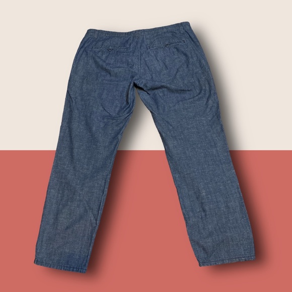 👖 Ag ADRIANO GOLDSCHMIED THE TRISTAN TROUSERS CHAMBRAY HEMP BLEND SZ 31R - Picture 3 of 7